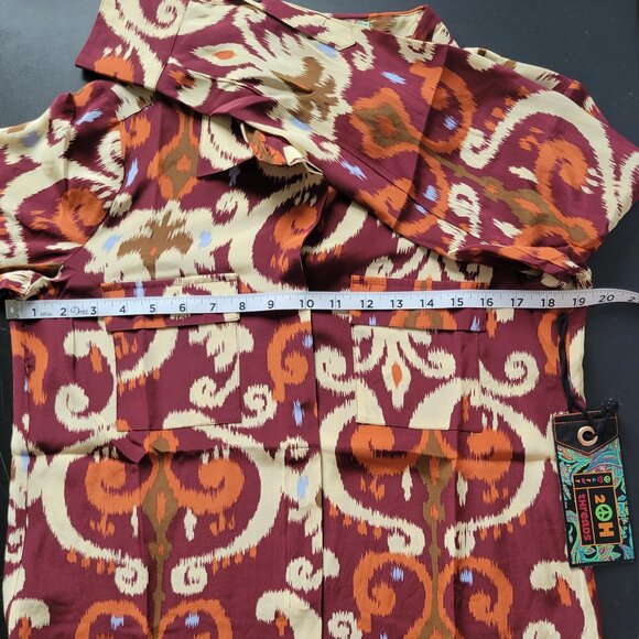 NWT 2OH Threads Two Old Hippies 100% Silk, Long Sleeve Button Front Shirt, M, - Picture 5 of 6